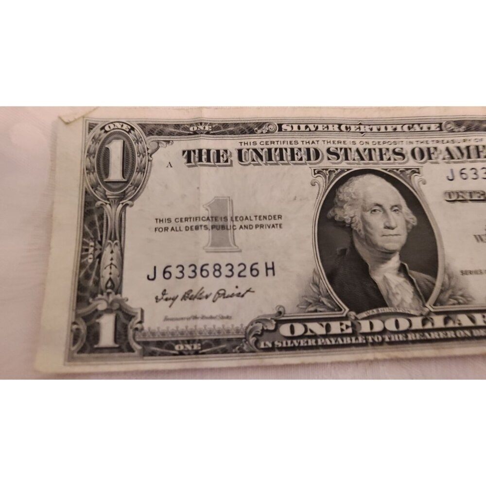 Vintage 1935E $1 Dollar Bill Silver Certificate Blue Note Circulated SHIPS FREE - Picture 2 of 9
